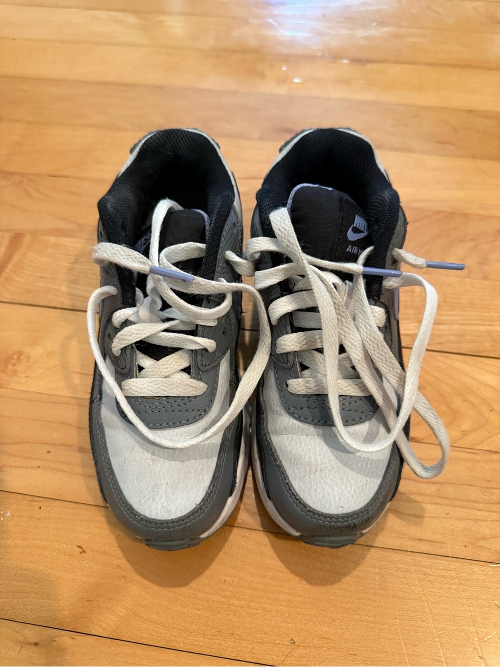 Nike Kids White and Gray Athletic Sneakers